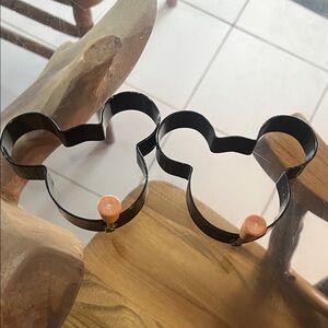 Mickey Mouse Head Pancake or Cookie Cutters - Black with Wood Handles